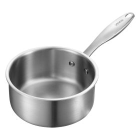 VEVOR 1.5 QT Saucepan, Stainless Steel Saucepan with Glass Lid, Multipurpose Nonstick Stainless Steel Small Cooking Sauce Pot with Ergonomic Hand