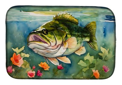 Largemouth Bass Dish Drying Mat Absorbent Dish Drying Mat Pad for Kitchen Counter Dish Drainer Mat for Countertop, 14 x 21", Multicolor