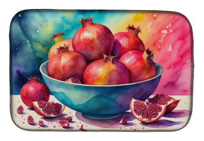Colorful Pomegranates Dish Drying Mat Absorbent Dish Drying Mat Pad for Kitchen Counter Dish Drainer Mat for Countertop, 14 x 21", Multicolor
